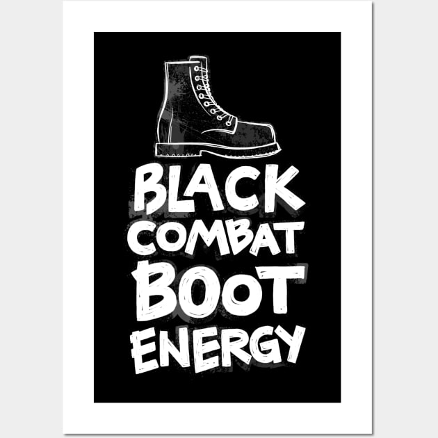 Black Combat Boots Wall Art by polliadesign